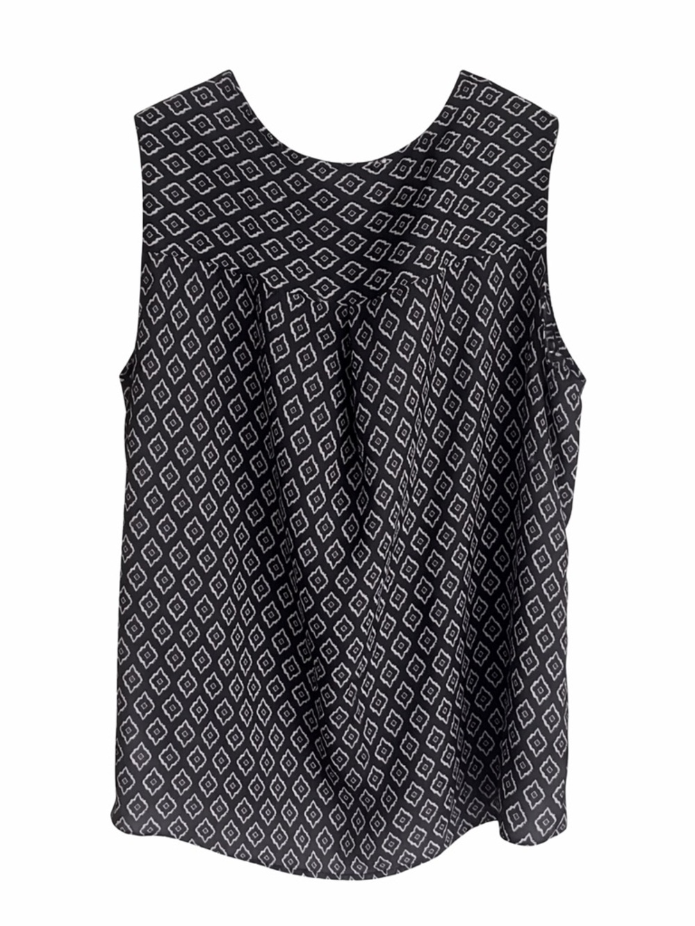 NWT Terra & Sky Plus 2X Black White Geometric Sleeveless Blouse - Picture 2 of 5